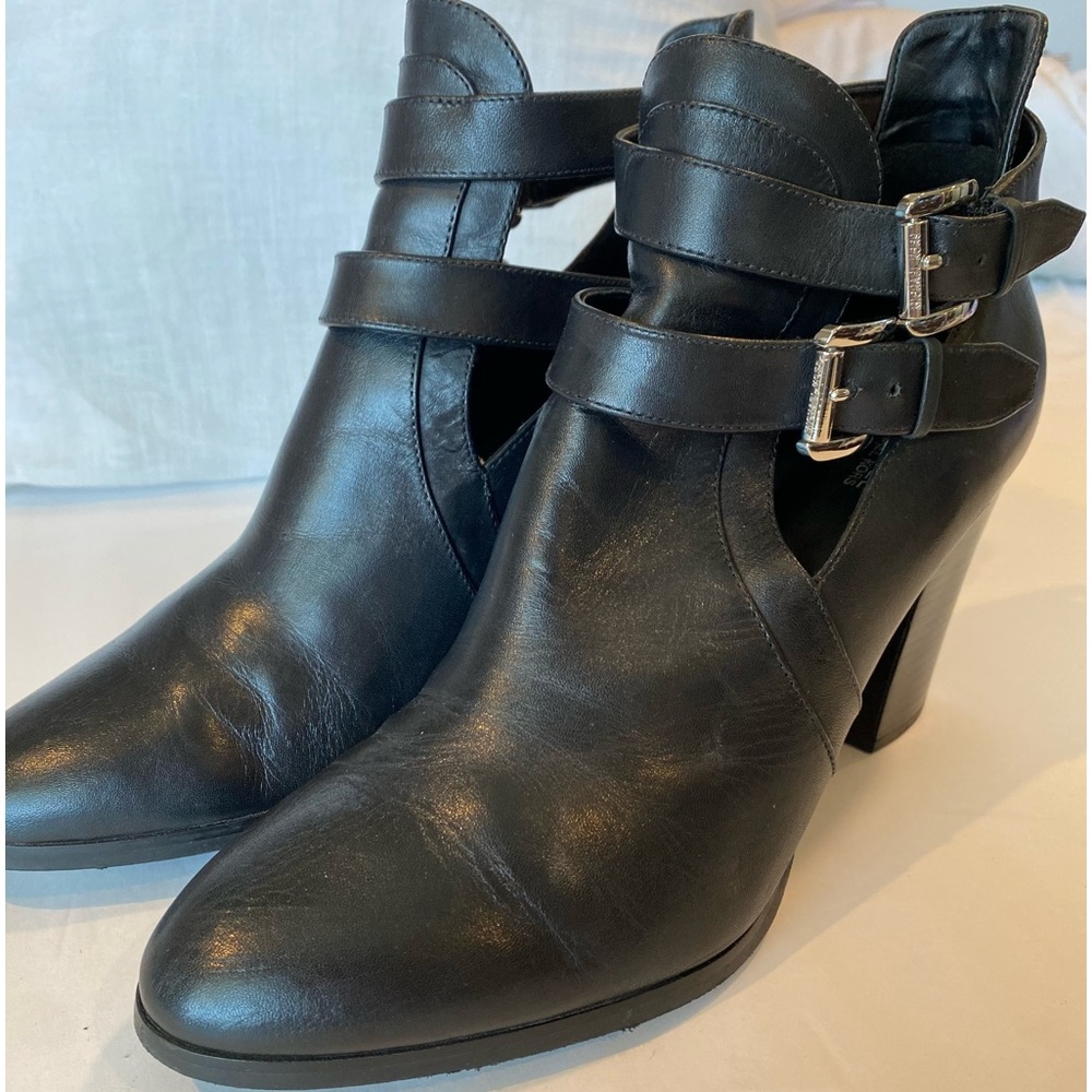 Michael Kors black soft leather booties